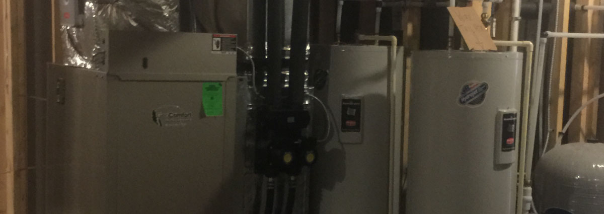 Installed GeoComfort geothermal unit in residential home.